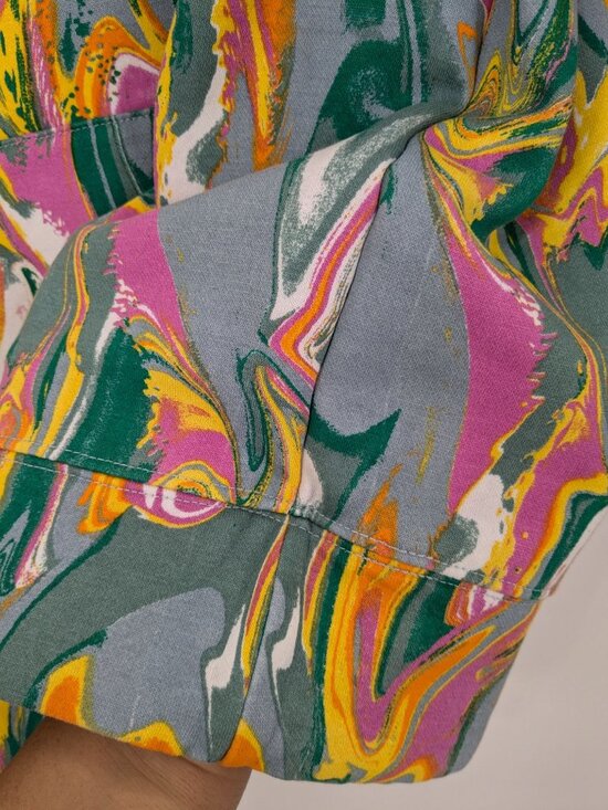 Psychedelic Swirl Hoodie Colorful Abstract Streetwear Y2K Festival Artsy Size M - Picture 6 of 11